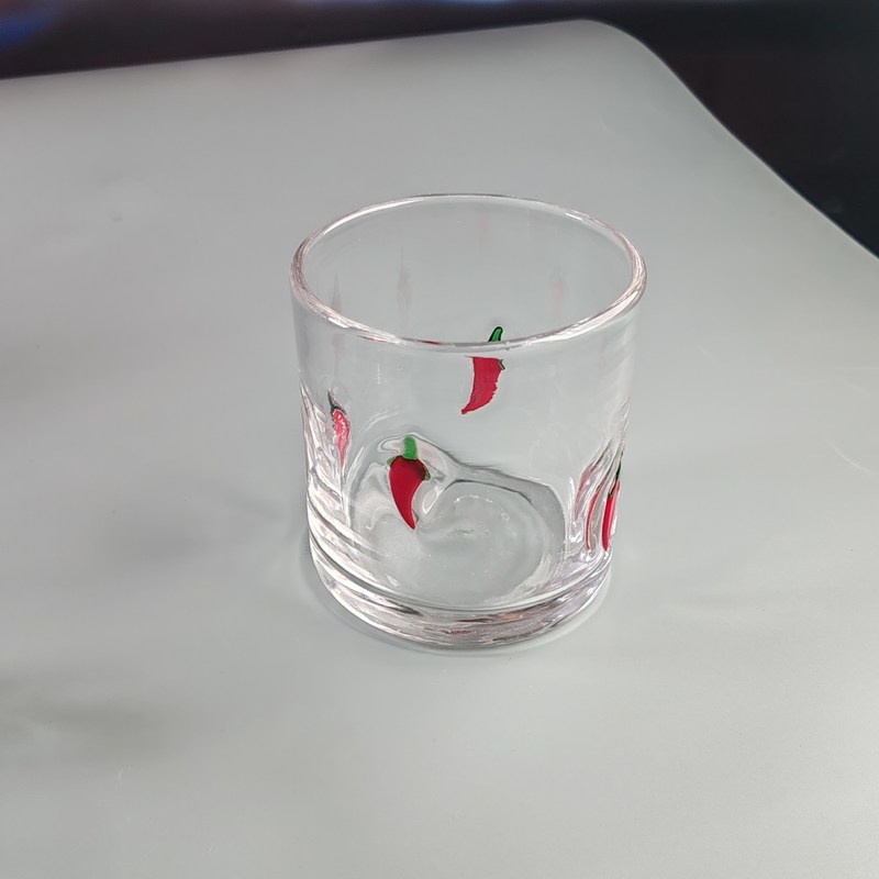 गुणवत्ता 14oz Chili Decorative DOF Glass Heart Shape Water Tumbler Glasses Mexico Rock Glass Cup for Wedding Party Gift फैक्टरी