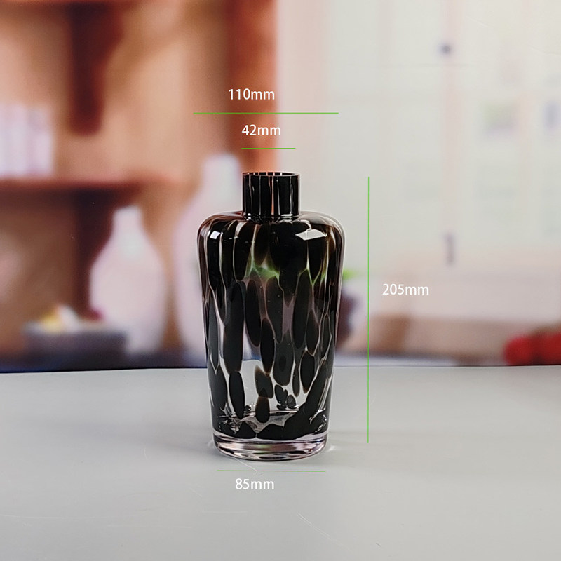 गुणवत्ता Handmade Amber Glass Vase Modern Unique Vase for Table Centerpiece Decorative Flower Vases for Home Office Wedding(S size) फैक्टरी