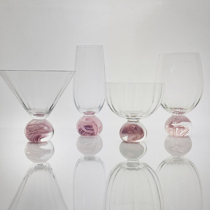 गुणवत्ता High Clarity Pink Cloud Crystal Wine Glass Set Designed for in Restaurants Bars and Wine Tasting Events Offering Superior Presentation फैक्टरी