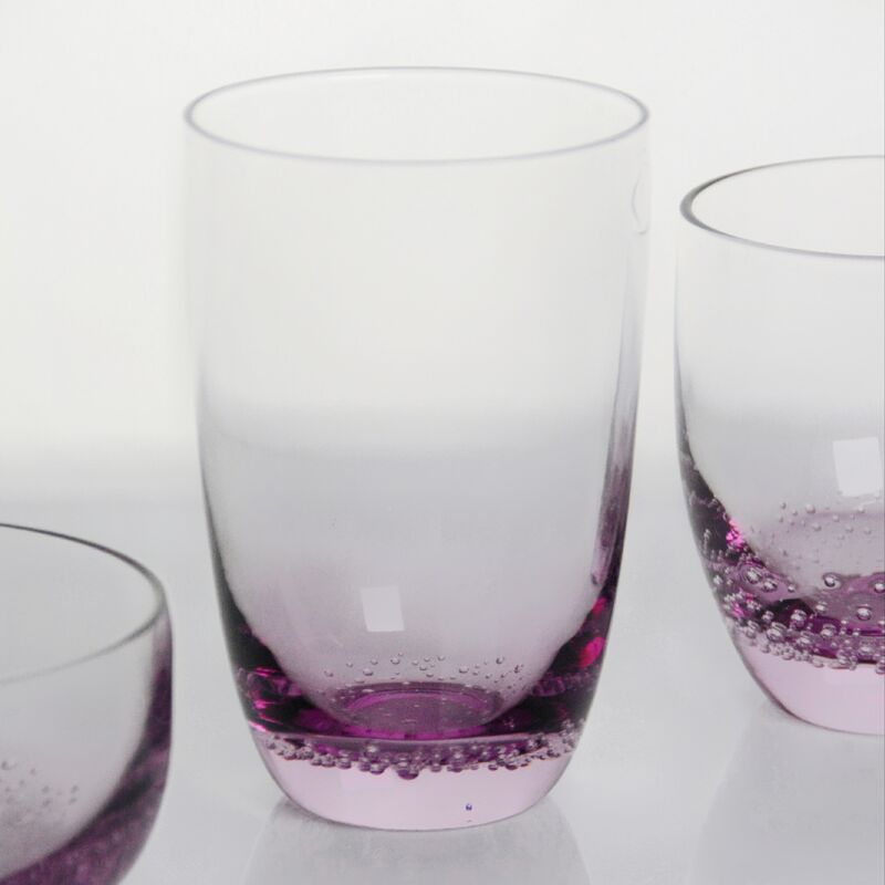 गुणवत्ता Crystal Wine Glass handblown with subtle trapped bubbles and a soft lavender to clear gradient combining beauty and durability फैक्टरी