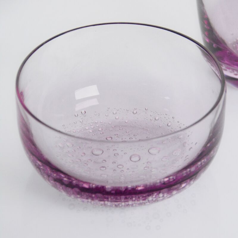 गुणवत्ता Crystal Wine Glass handblown with subtle trapped bubbles and a soft lavender to clear gradient combining beauty and durability फैक्टरी