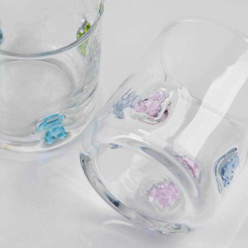 गुणवत्ता हाथ से उड़ा हुआ गमी बेयर आइकन ग्लास, 400ml क्लियर टंबलर प्यारे रंगीन भालू के साथ, बच्चों और बड़ों के लिए मजेदार व्हिस्की जूस ग्लास, प्यारा बारवेयर उपहार फैक्टरी