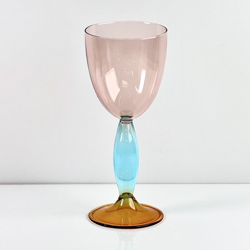 गुणवत्ता Hand-Blown Gradient Color Borosilicate Wine Glasses, Multi-Color Artistic Stem Goblets for Wine, Cocktail, Home Bar & Party Decor कारखाना