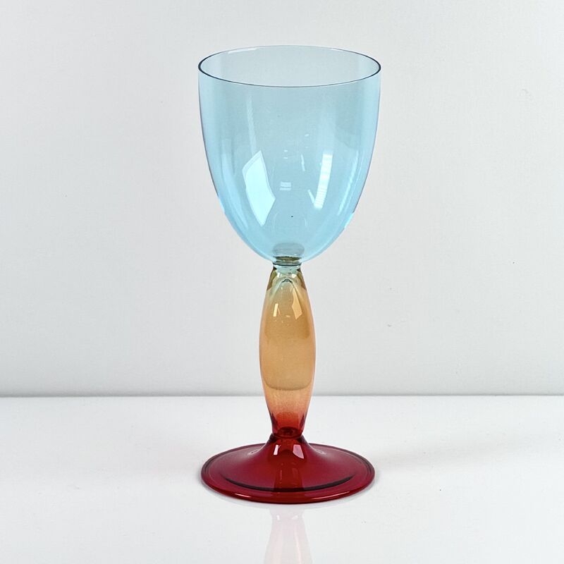 गुणवत्ता Hand-Blown Gradient Color Borosilicate Wine Glasses, Multi-Color Artistic Stem Goblets for Wine, Cocktail, Home Bar & Party Decor कारखाना