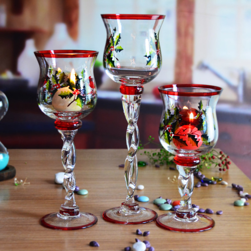 गुणवत्ता Glass Candle Holders For Christmas फैक्टरी
