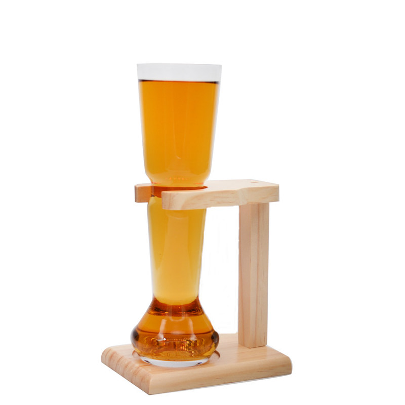 गुणवत्ता Craft Beer Glasses With Wooden Stand फैक्टरी