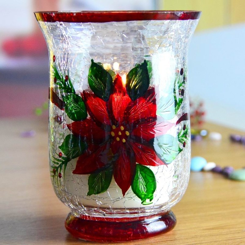 गुणवत्ता Ice Crack Classic American Glass Hurricane Candle Holder फैक्टरी