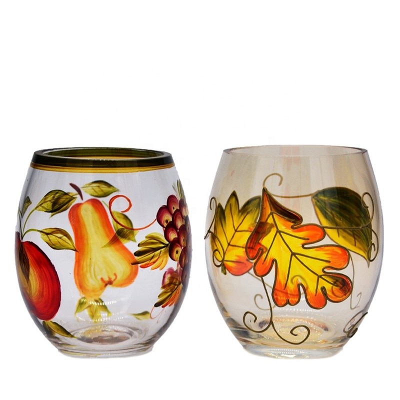 गुणवत्ता Egg Shaped Beautiful Color Glass Cylinder Candle Holders , Glass Votive Candle Holders फैक्टरी