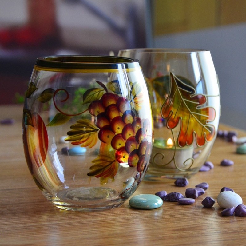 गुणवत्ता Egg Shaped Beautiful Color Glass Cylinder Candle Holders , Glass Votive Candle Holders फैक्टरी