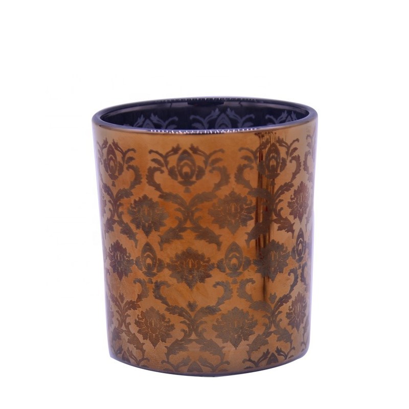 गुणवत्ता Copper Glass Candle Holders With Laser Engrave Pattern फैक्टरी