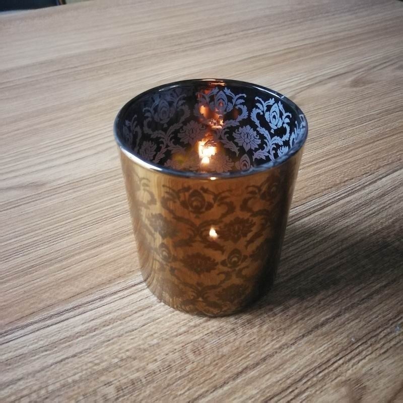 गुणवत्ता Copper Glass Candle Holders With Laser Engrave Pattern फैक्टरी