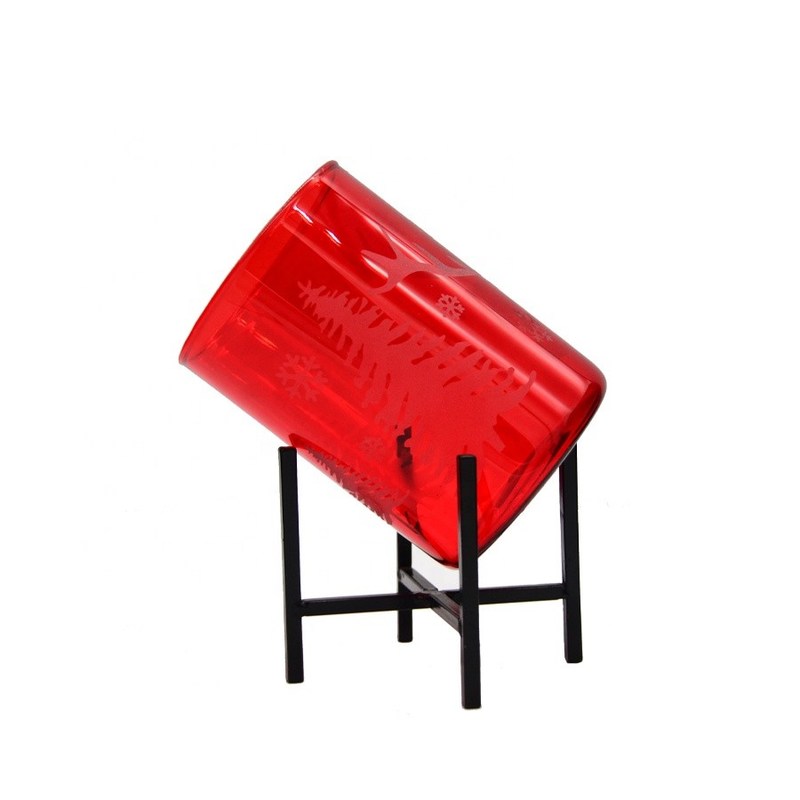 गुणवत्ता Brosilicate Glass Candle Holders With Etched Christmas Pattern फैक्टरी