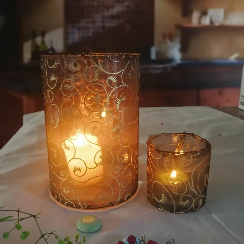 गुणवत्ता Decorative Handmade Silk Sleeve Coat Cylinder Candle Holders फैक्टरी