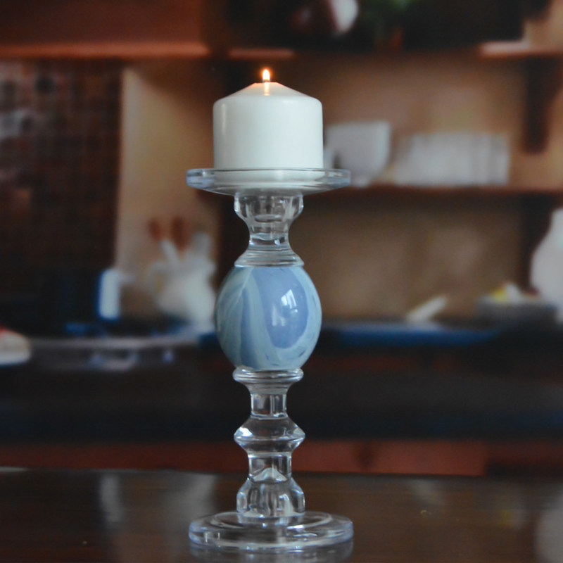 गुणवत्ता Crystal 3 Size Long Stem Candle Holders With Marble Planet फैक्टरी