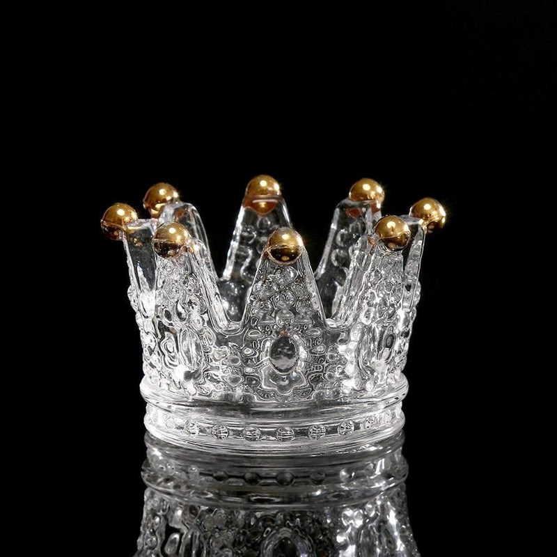 गुणवत्ता Classic Crown Clear Glass Candle Holders फैक्टरी