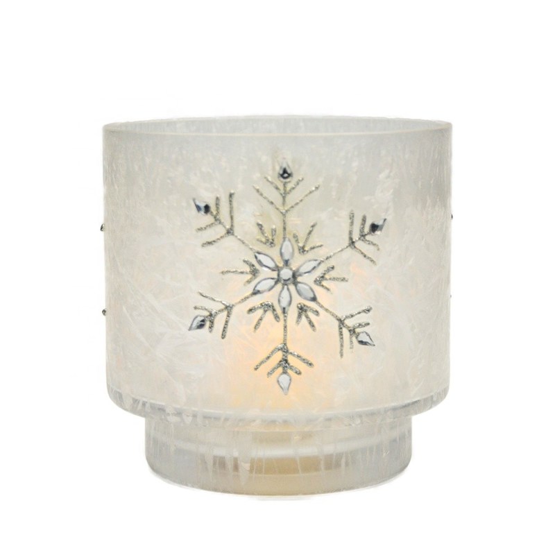 गुणवत्ता Snow Flake Glass Candle Holders फैक्टरी