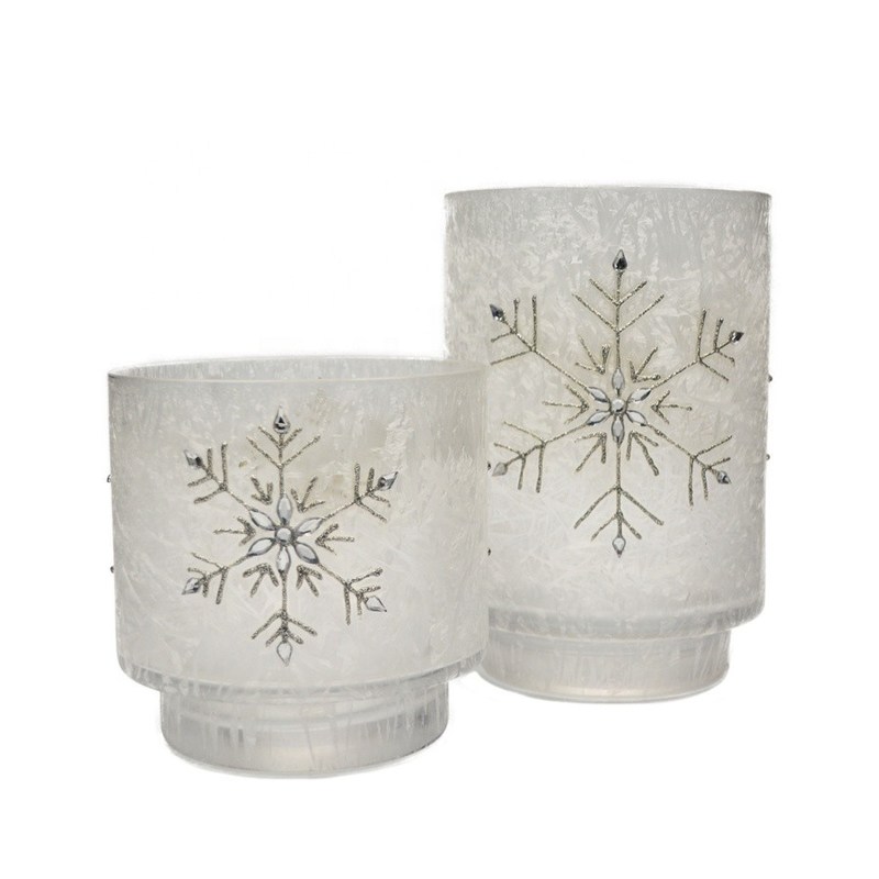 गुणवत्ता Snow Flake Glass Candle Holders फैक्टरी