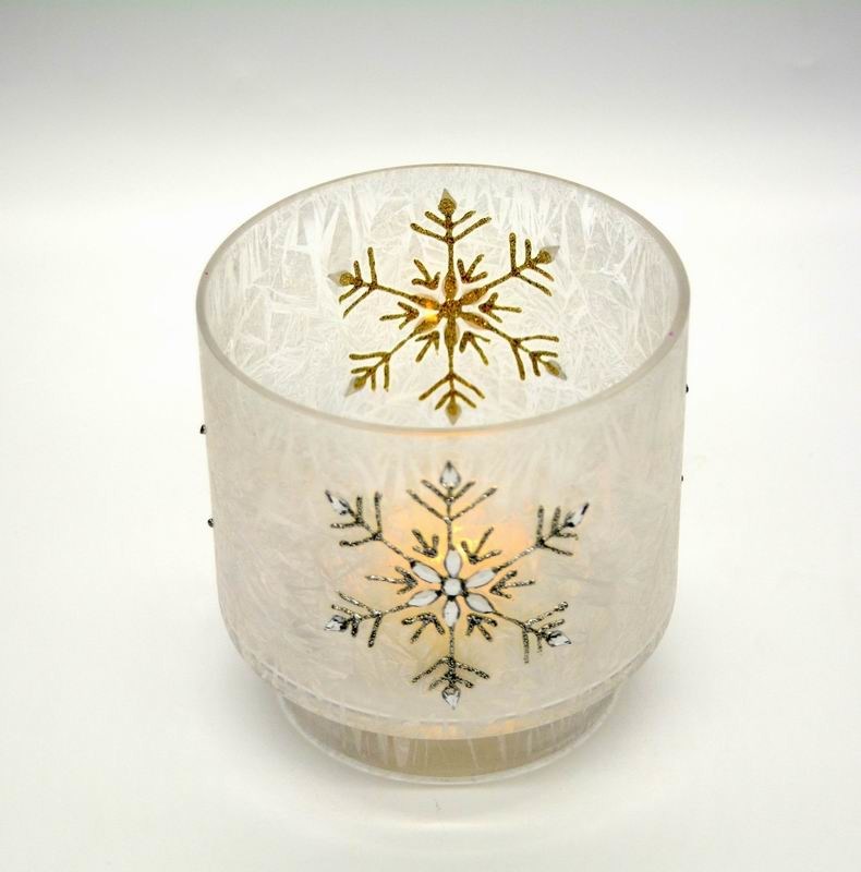 गुणवत्ता Snow Flake Glass Candle Holders फैक्टरी