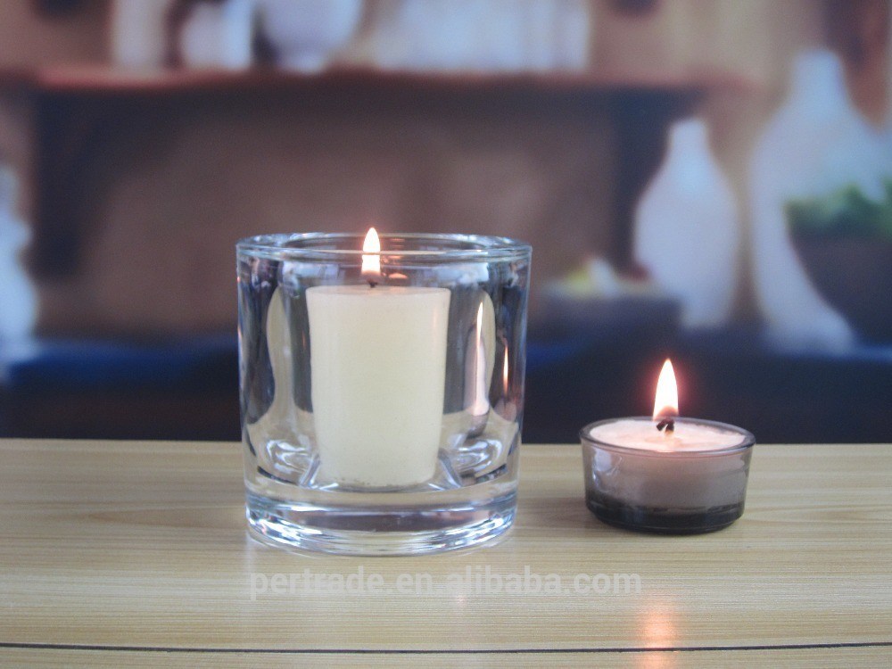गुणवत्ता Thick Wall Glass Cylinder Candle Holders For Table Decoration फैक्टरी