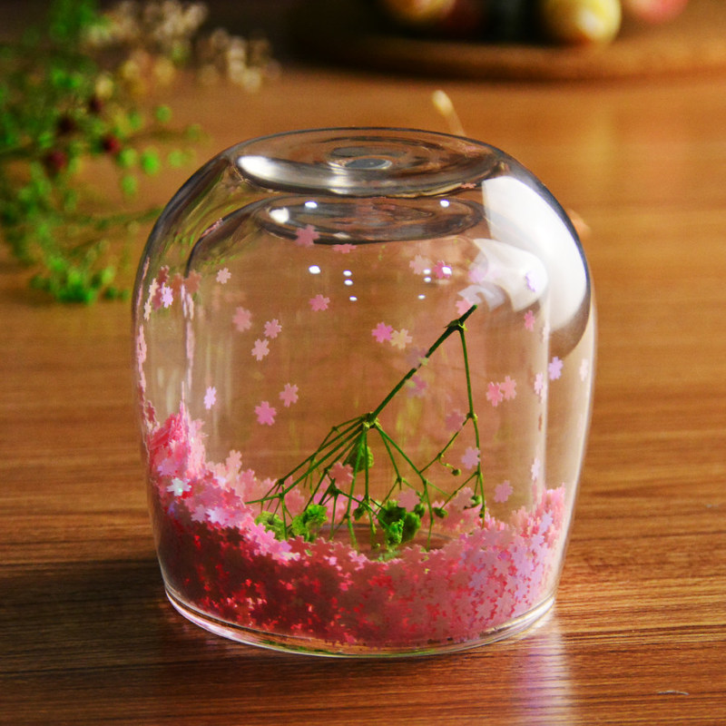 गुणवत्ता Customized Double Wall Glass Coffee Cup Decorative Glitter Tumbler Drinking Glasses फैक्टरी