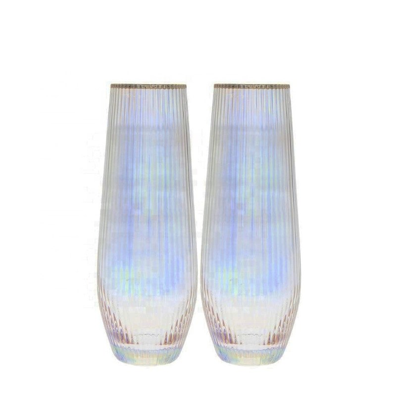 गुणवत्ता Ion Plated Rainbowl 16 Oz Stemless Wine Glass , Antique Crystal Wine Glasses फैक्टरी