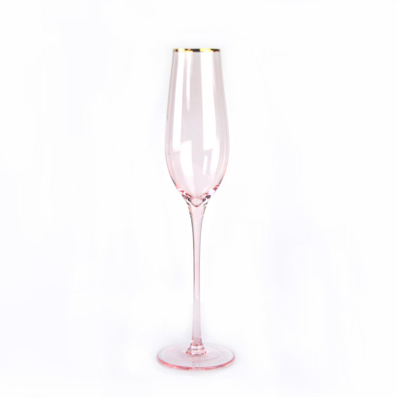 गुणवत्ता Gold Rim Pink Crystal Wine Glass For Holiday Party फैक्टरी