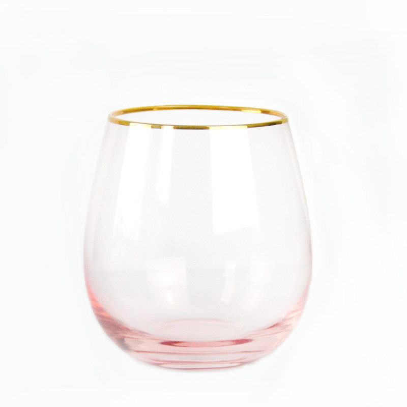 गुणवत्ता Gold Rim Pink Crystal Wine Glass For Holiday Party फैक्टरी