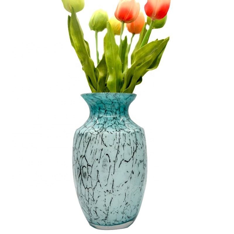 गुणवत्ता Oriental Color Marble Decorative Glass Vase , Tall Centerpiece Vases For Hotle फैक्टरी