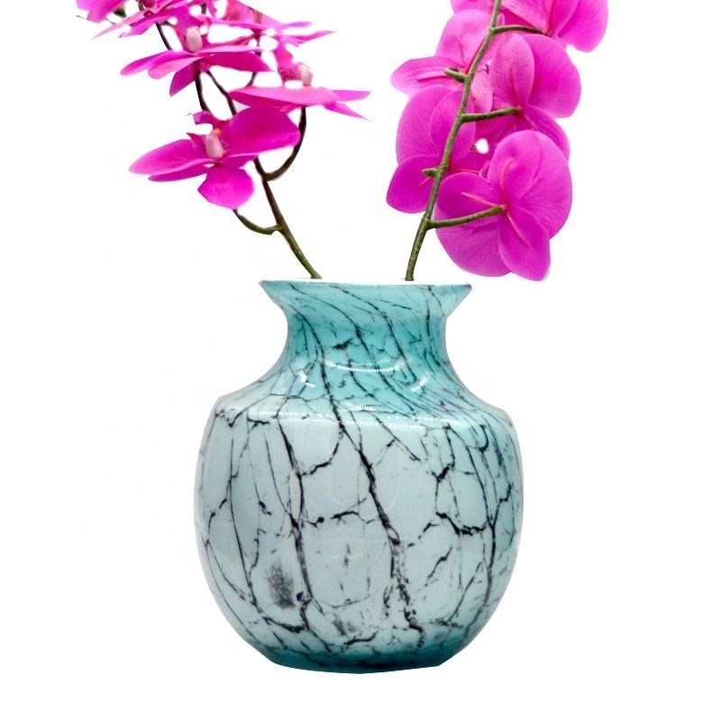गुणवत्ता Marble Stripes Large Glass Vase Centerpieces फैक्टरी