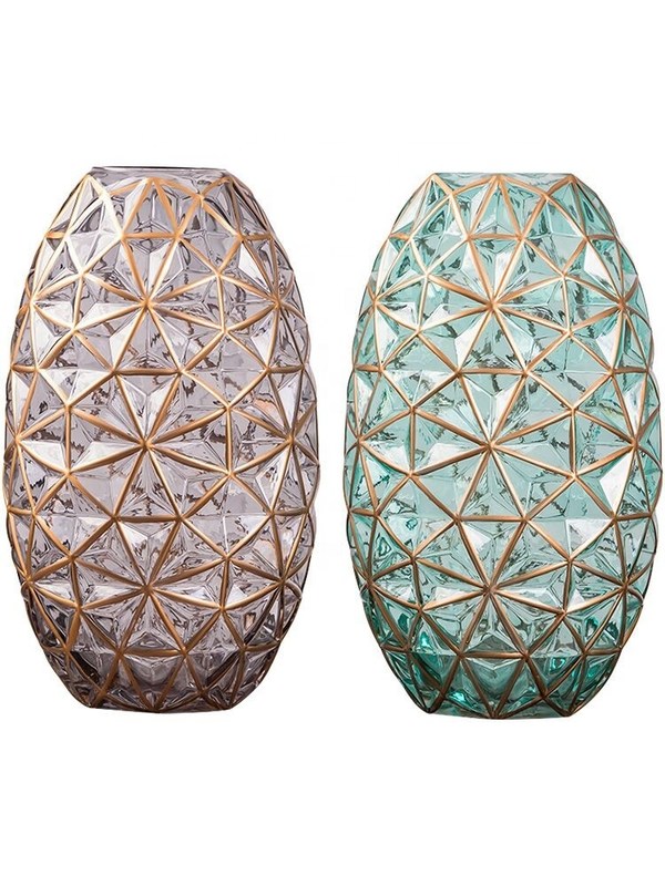 गुणवत्ता Creative Handpainted Decorative Glass Vase For Wedding फैक्टरी