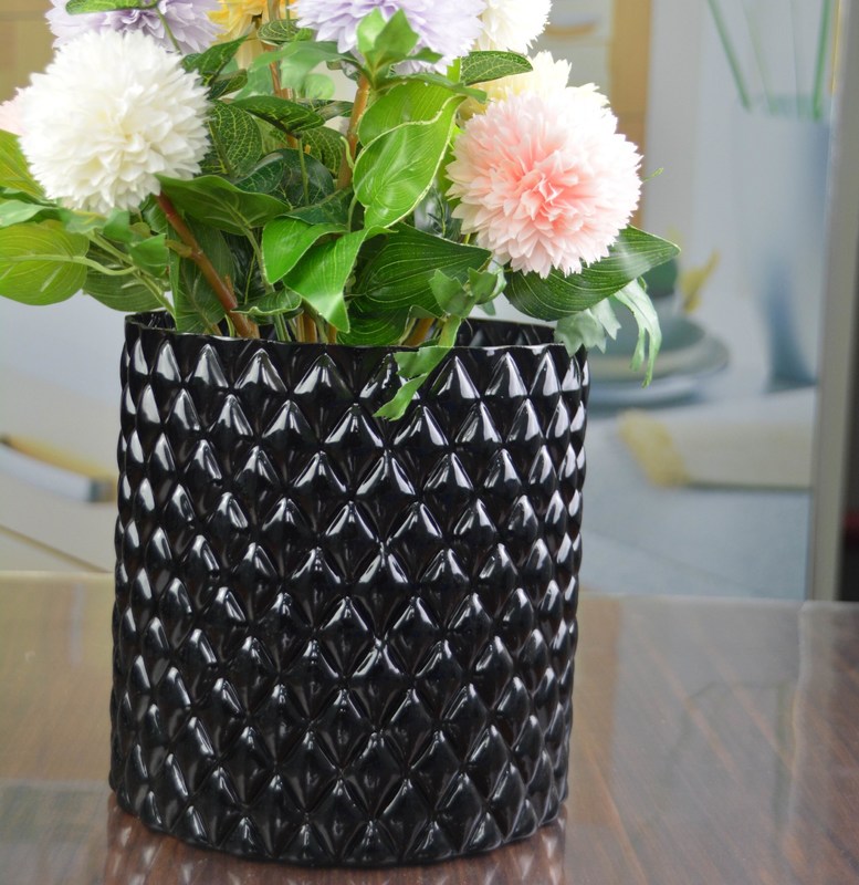 गुणवत्ता Emobossed Decorative Glass Vase फैक्टरी