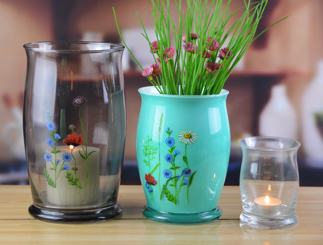 गुणवत्ता Classic Antique Colored Glass 12 Inch Glass Vase फैक्टरी