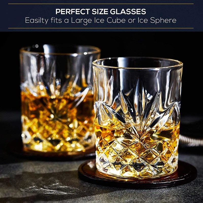 गुणवत्ता Old Fashioned Lead Free Embossed 10 Oz Whiskey Glasses , Whiskey Tasting Glasses फैक्टरी