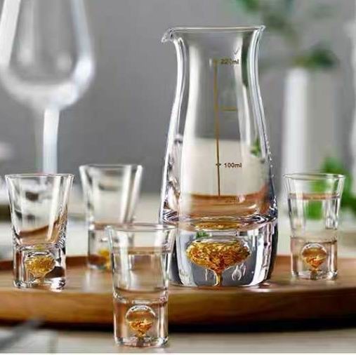 गुणवत्ता Gold Foil Bottom Shot Glass Set फैक्टरी