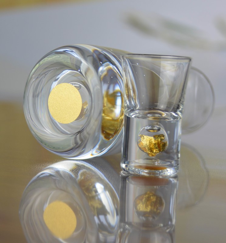 गुणवत्ता Gold Foil Bottom Shot Glass Set फैक्टरी