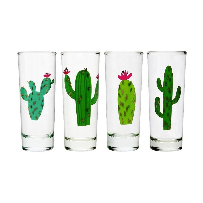गुणवत्ता Colorful Print Unique Shot Glasses For Tequila Fiesta फैक्टरी