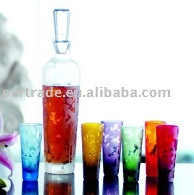 गुणवत्ता Round Shape 6 Color Unique Shot Glass Set For Vodka फैक्टरी