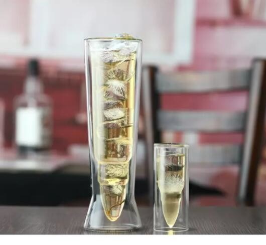 गुणवत्ता Bullet Shaped Double Wall 45ml Unique Shot Glasses फैक्टरी