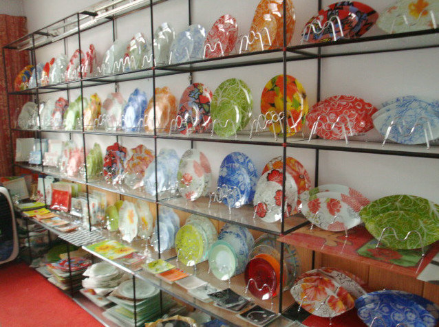 गुणवत्ता Customize Color Ins Cactus Square Glass Dinner Plates फैक्टरी