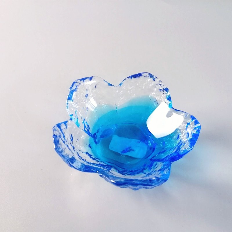 गुणवत्ता Ins Cherry Blossom Glass Sauce Plates For Dinner Table फैक्टरी