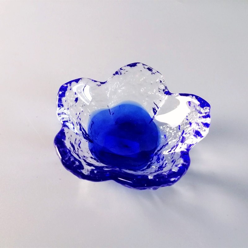 गुणवत्ता Ins Cherry Blossom Glass Sauce Plates For Dinner Table फैक्टरी