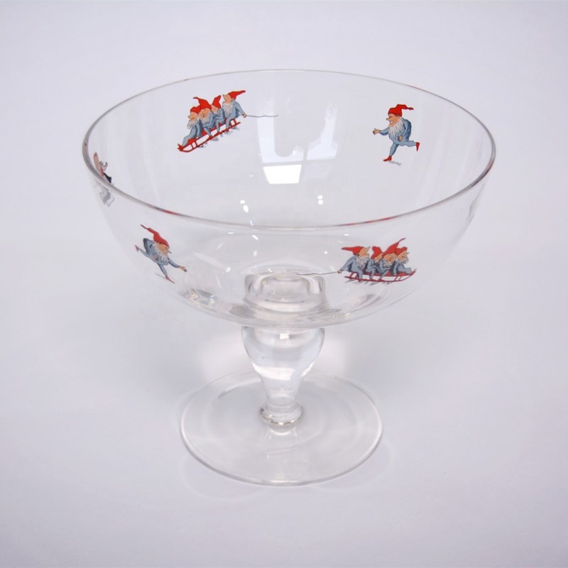 गुणवत्ता Large Diameter Crystal Glass Fruit Bowl , Crystal Salad Serving Bowl With Stand फैक्टरी