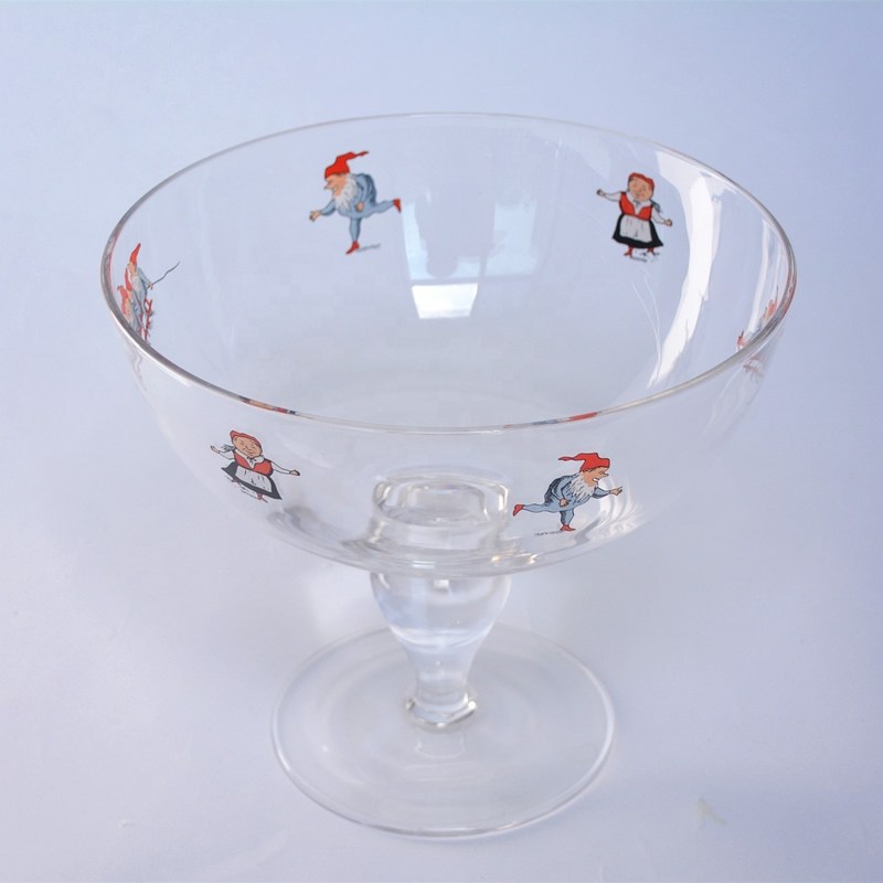 गुणवत्ता Large Diameter Crystal Glass Fruit Bowl , Crystal Salad Serving Bowl With Stand फैक्टरी