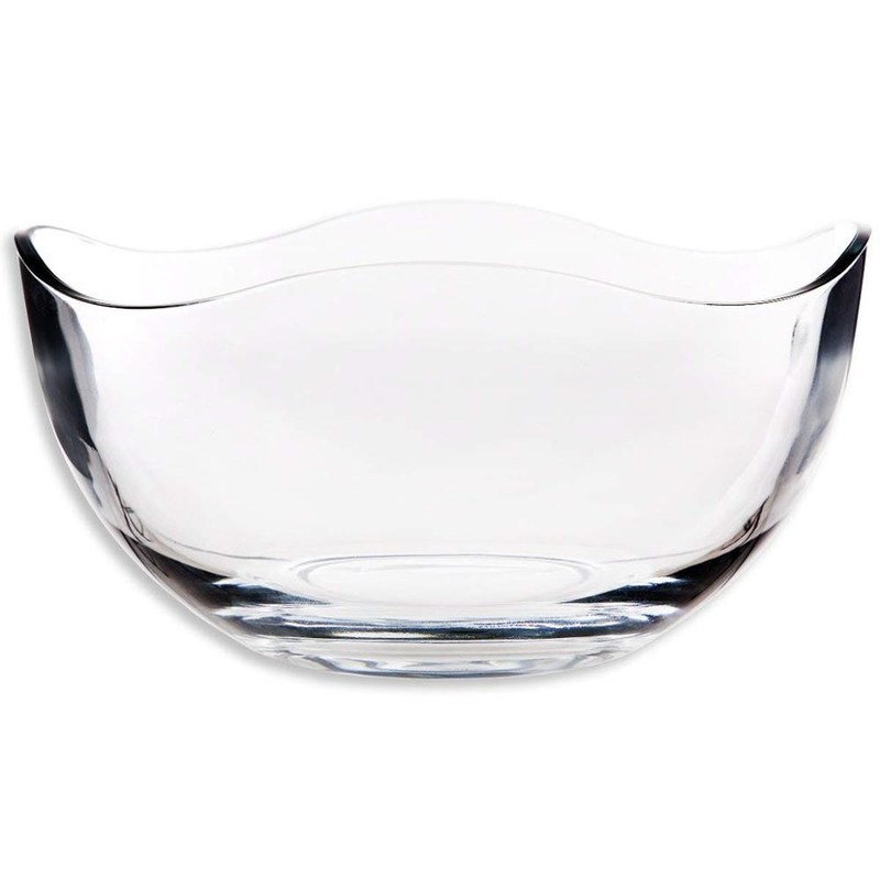 गुणवत्ता Transparent Durable Wave Rim Glass Charger Plates , Fruit Salad Glass Bowl फैक्टरी