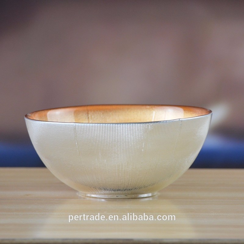 गुणवत्ता Silver Gold Decorated Glass Charger Plates For Salad Bowl फैक्टरी