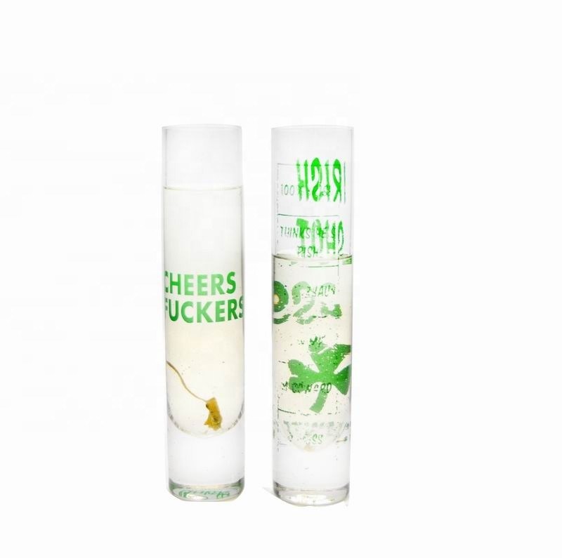 गुणवत्ता Long Sparkling Crystal Cocktail Glasses With Color Decal फैक्टरी