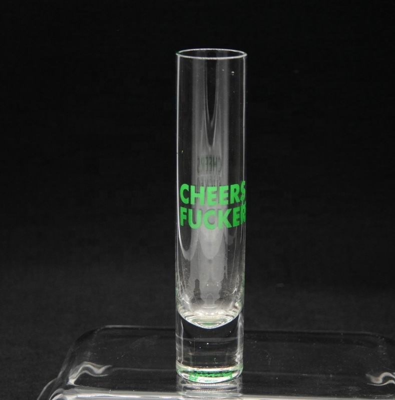 गुणवत्ता Long Sparkling Crystal Cocktail Glasses With Color Decal फैक्टरी