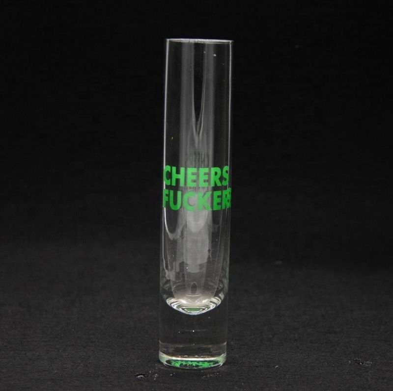 गुणवत्ता Long Sparkling Crystal Cocktail Glasses With Color Decal फैक्टरी