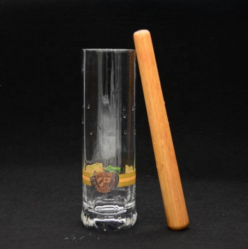 गुणवत्ता 8" Cylinder Crystal Cocktail Glasses With Wood Pestle फैक्टरी