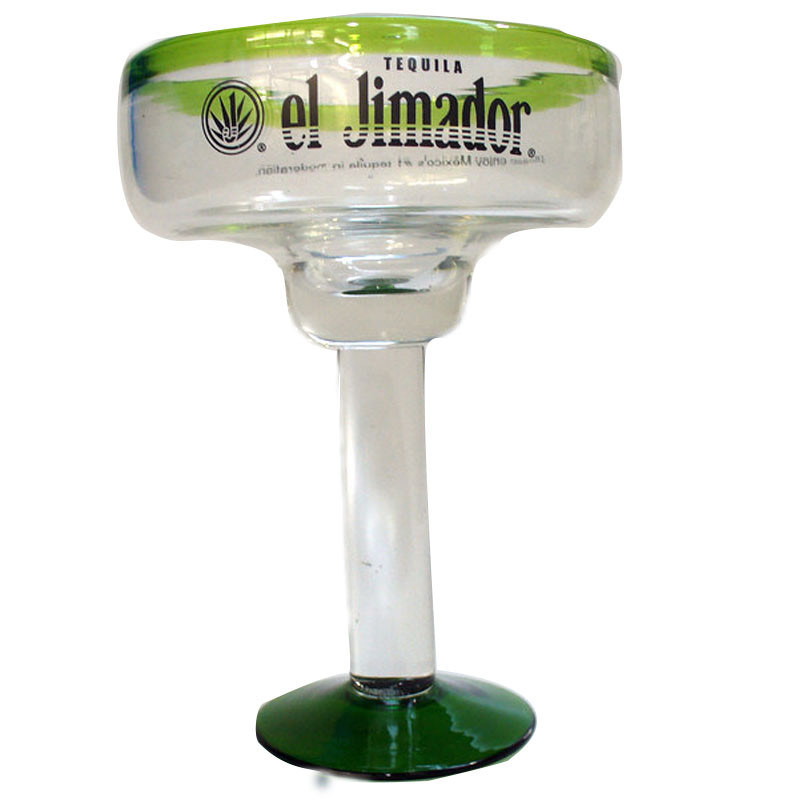 गुणवत्ता Mexican Style Green Color Rim Unique Crystal Cocktail Glasses फैक्टरी